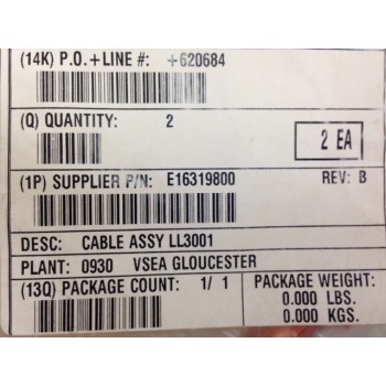 Varian E16319800 CABLE ASSY LL3001